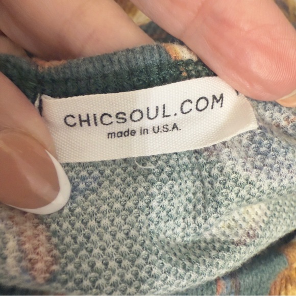 Chic Soul sage green floral off the shoulder dress size 3X - Picture 7 of 8